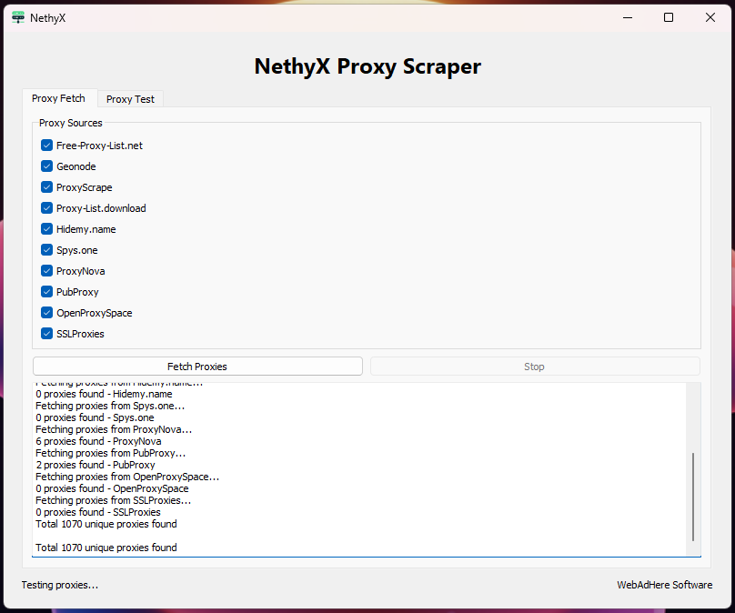 NethyX Proxy Scraper NethyX Proxy Scraper